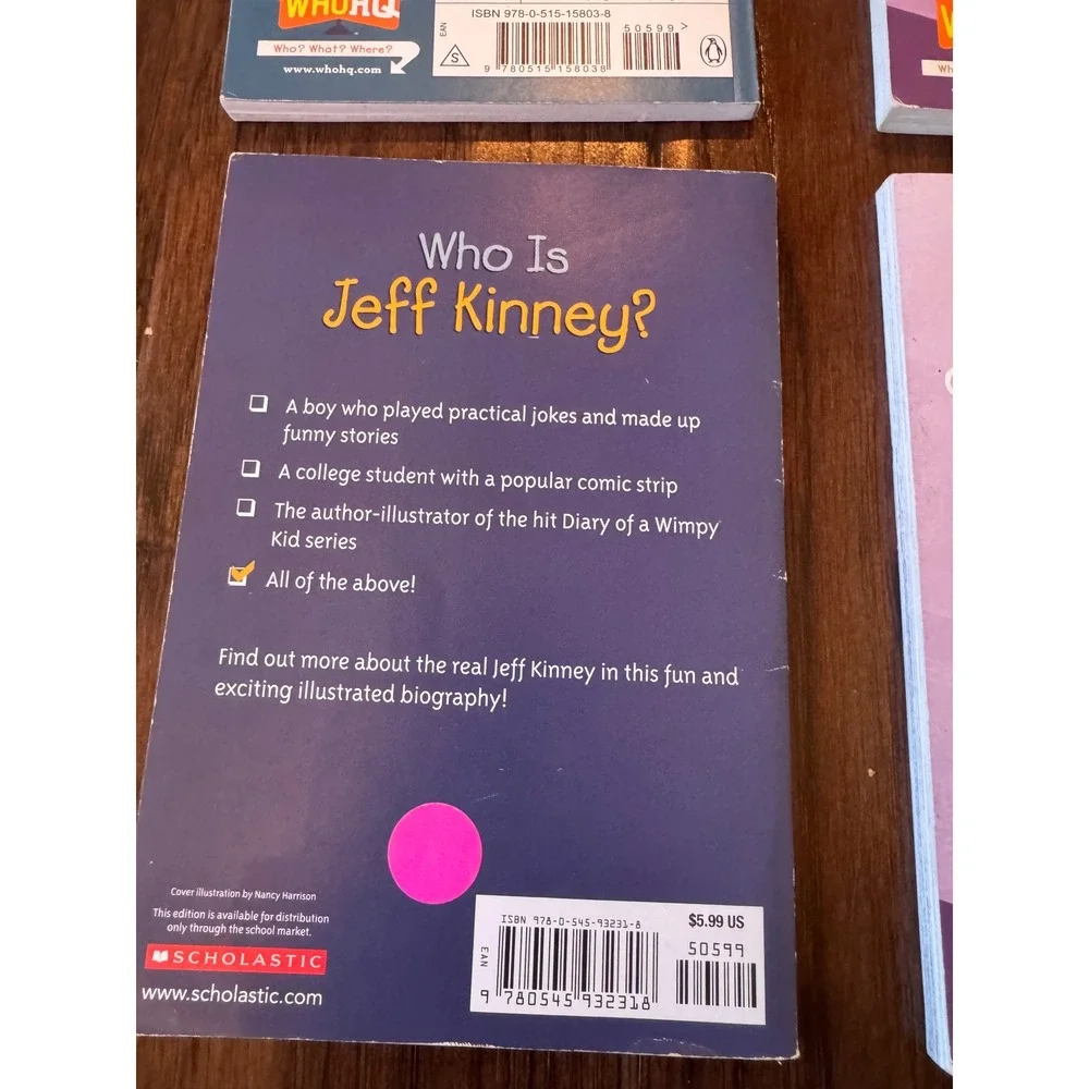 Who Was/What Is Book Lot of 5 Jeff Kinney Venus Serena World Series White House